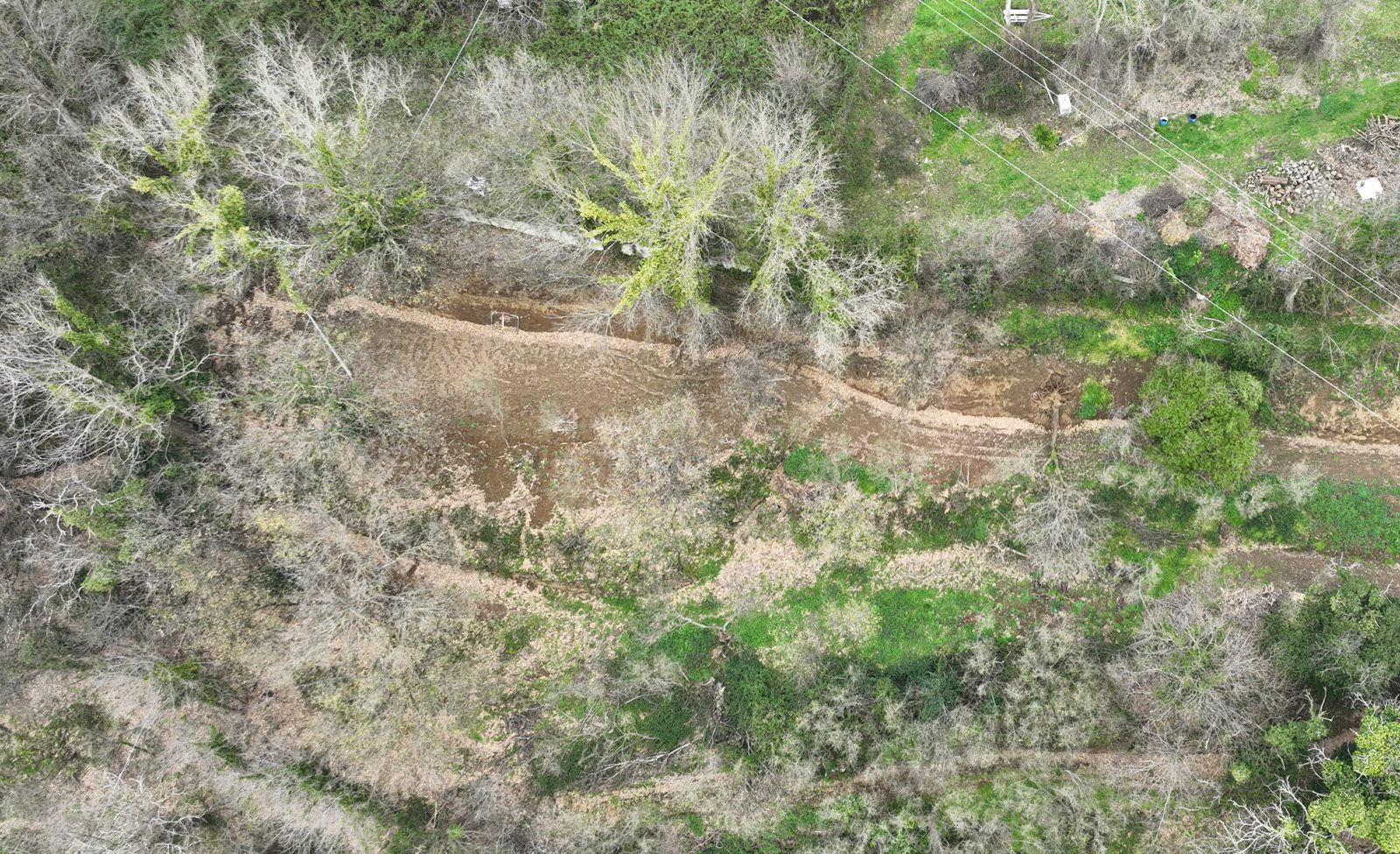Vista aerea su terrazzamenti agricoli del salernitano